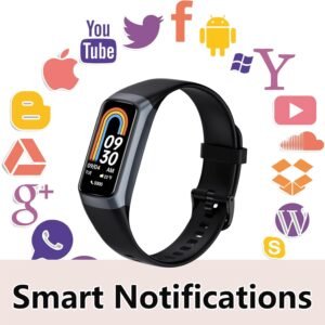 Fitness Tracker with Heart Rate Monitor, 1.1" AMOLED Screen Smart Watch, Activit...