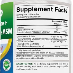Best Naturals Glucosamine Chondroitin and MSM (Non-GMO) - Promotes Joint Health ...