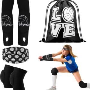 Yinder 4 Pcs Volleyball Accessories Include Volleyball Knee Pads Volleyball Arm ...