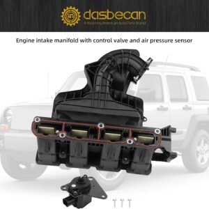 Dasbecan Engine Intake Manifold with Flow Control Valve Air Pressure Sensor Comp...