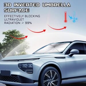 2024 New Upgrade Car Front Windshield Sun Shade Umbrella, 5 Layers Nano Coating ...