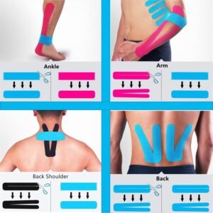 Kinesiology Tape Pro Athletic Sports (3 Rolls,60 Precut Strips) Waterproof Breat...