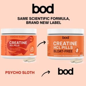 BOD Creatine Capsules HCL Pills for Muscle Support, Endurance, No Bloat, No Load...