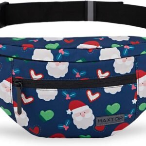 MAXTOP Large Crossbody Fanny Pack with 4-Zipper Pockets,Gifts for Enjoy Sports F...