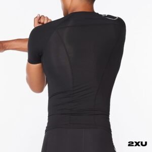 2XU Men's Core Compression T-Shirt - Enhance Performance and Recovery - Black/Si...