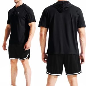 NELEUS Men's Dry Fit Performance Athletic Shirt with Hoods