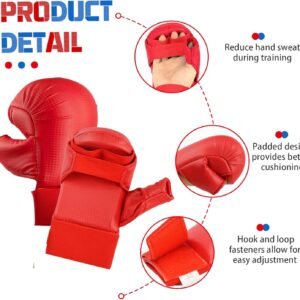 6 Pieces Karate Sparring Gear Set Including Karate Gloves Karate Shin Guards Kar...