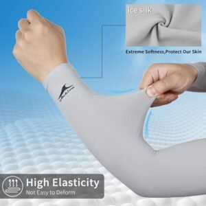 Achiou Cooling Ice Silk Arm Sleeves, Summer UV Sun Protection Compression Sleeve...