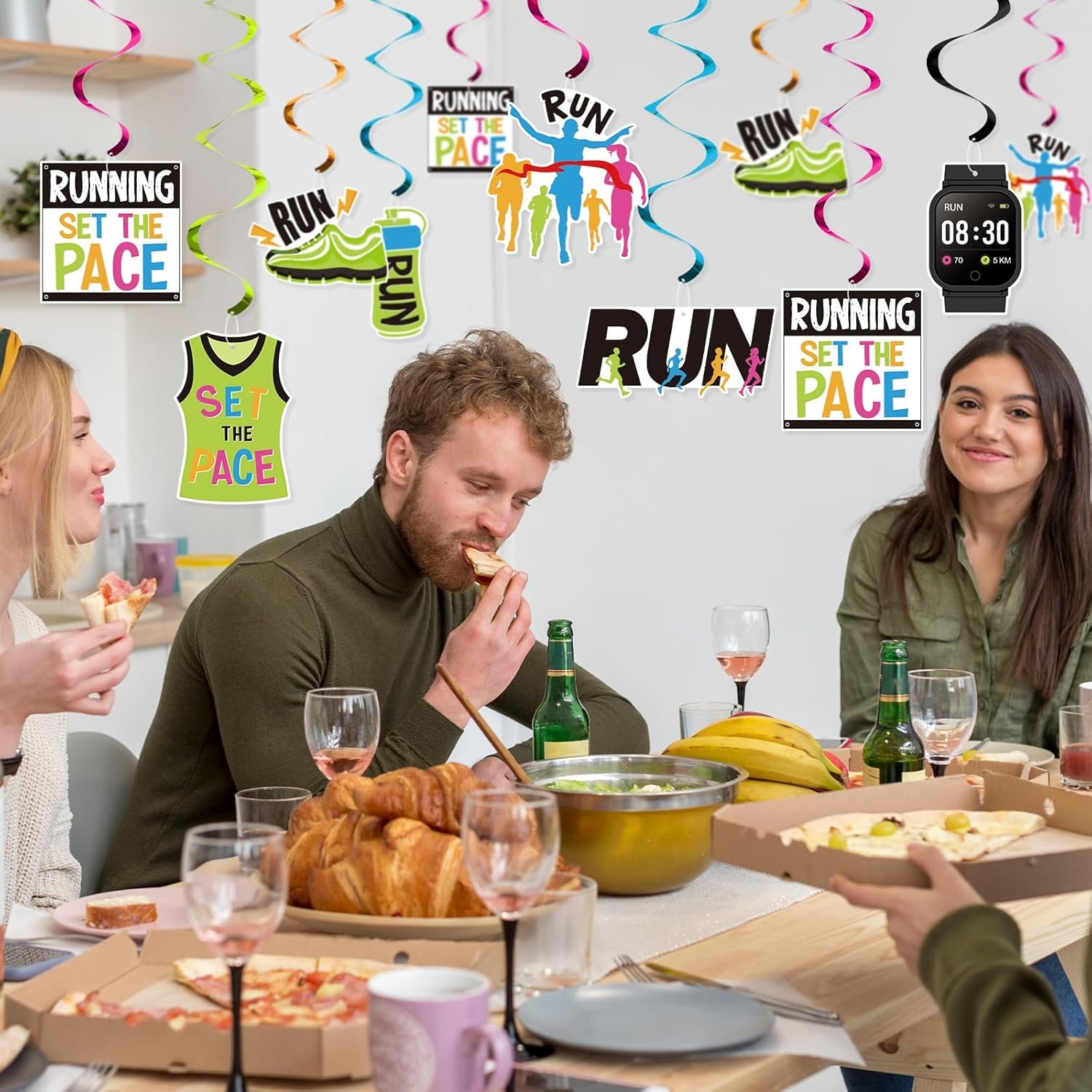 FOZEE Runner Marathon Hanging Swirls, Running Celling Decoration, Marathon Party...