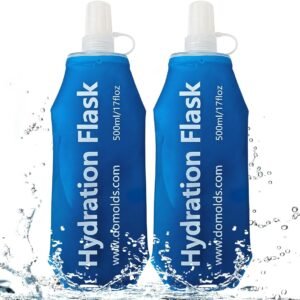 500ML Soft Flask, Running Water Bottle Foldable TPU Hydration Flask for Running ...