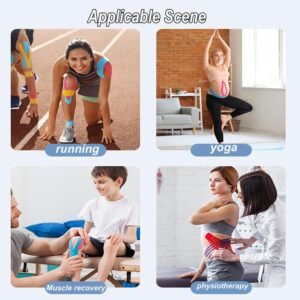 Kinesiology Tape Pro Athletic Sports (3 Rolls,60 Precut Strips) Waterproof Breat...