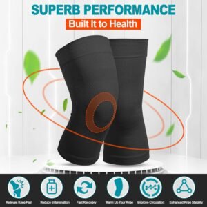 Knee Compression Sleeves, 1 Pair, Can Be Worn Under Pants, 20-30mmHg Strong Supp...