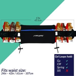 Fitletic Ultimate I Race Running Belt for Triathlons, Marathons – Water Resistan...