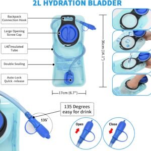 Roptat Hydration Backpack Pack with 2L Hydration Bladder - Lightweight Water Bac...