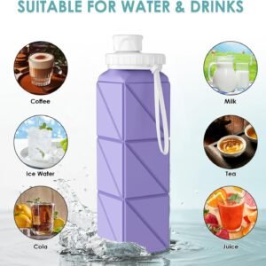Collapsible Water Bottles,BPA-Free Leak-Proof Silicone Foldable Water Bottle Cup...