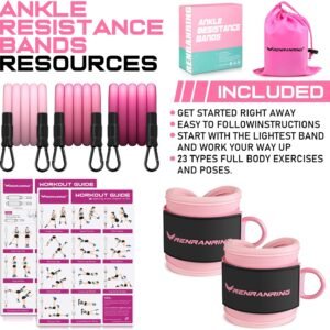 Ankle Resistance Bands, Ankle Bands for Working Out with Cuffs, Ankle Resistance...