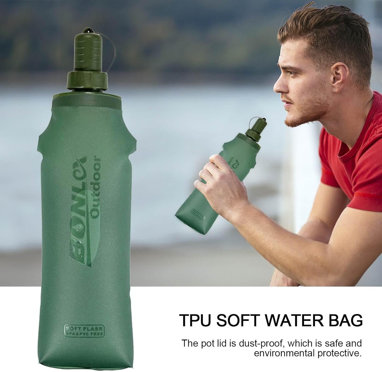 Collapsibles Water Bottle, Flexible Water Flask, Foldable Hydration Bottle, Shri...