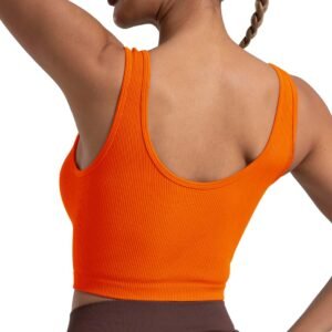 Women's Ribbed Crop Tank Yoga Cropped Top for Workout