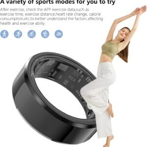 Fitness Tracker Smart Ring for Women & Men,Step Counter,Heart Rate Blood Oxygen ...