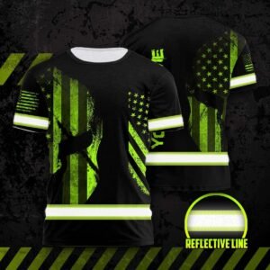 Matedecor High Visibility Shirt for Men Reflective Safety Shirts US Flag Custom ...