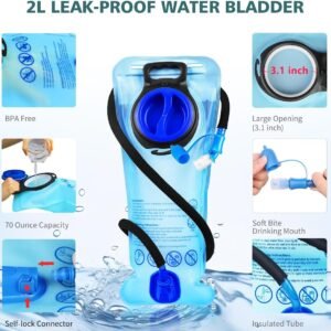Hydration Pack, Insulated Hydration Backpack with 2L Hydration Bladder, Hiking B...