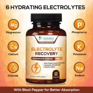 Electrolyte Tablets with Vitamin D, Salt Pills with Electrolytes for Endurance S...