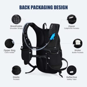 Hiking Hydration Backpack Lightweight Pack - Water Backpack with 2L Hydration Bl...