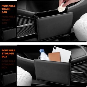 Car Trash Can Bag with Garbage Bags - Hanging Leather Garbage Storage Bin, Mini ...