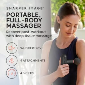 Sharper Image Deep Tissue Portable Percussion Massage Gun, Powerboost Move Full ...