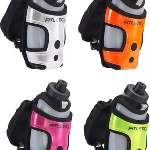 Fitletic HydraPocket Handheld Water Bottle Carrier (Silver And Black)