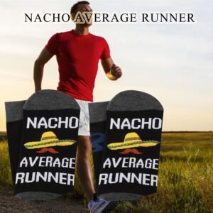 BDPWSS Running Gift Running Lover Gift Nacho Average Runner Socks Marathon Runne...