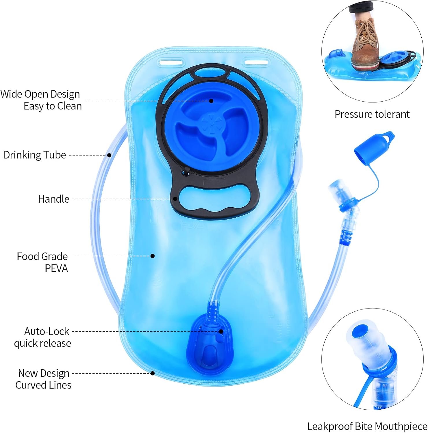 KUYOU Hydration Bladder, Water Bladder Leakproof Water Reservoir Hydration Pack ...