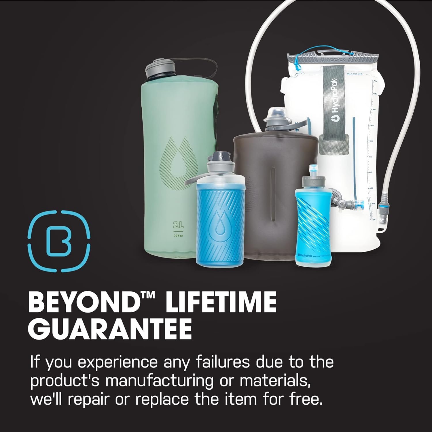 HydraPak UltraFlask (500ml/600ml) - Collapsible Soft Flask Water Bottle for Hydr...