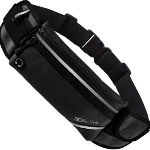 3DActive Running Belt PLUS Waist Pack, Water Resistant Runners Belt, Workout Fan...
