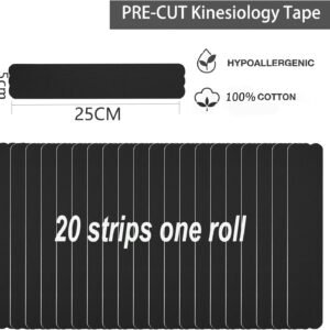 Kinesiology Tape Pro Athletic Sports (3 Rolls,60 Precut Strips) Waterproof Breat...