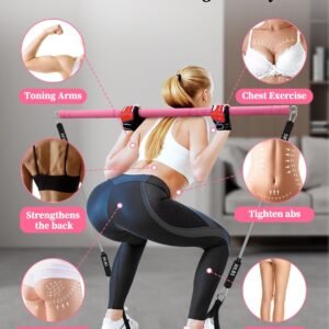 Multifunctional Portable Stackable Pilates Bar Kit with Resistance Bands, Door A...