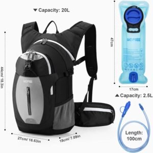 HOMIEE 20L Hydration Backpack 2.5L BPA Free Water Bladder Lightweight Hiking Day...