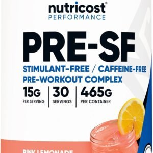 Nutricost Stim-Free Pre-Workout, 30 Servings (Pink Lemonade) - Caffeine Free, St...