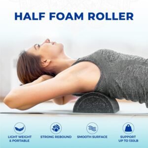 Yes4All High Density Half Round Foam Roller Support Pain Relieved, Back, Leg and...