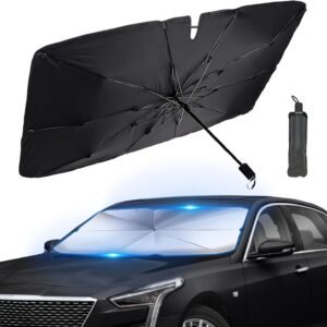 2024 New Upgrade Car Front Windshield Sun Shade Umbrella, 5 Layers Nano Coating ...