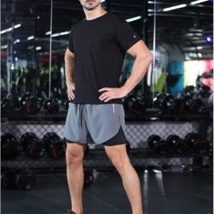 OEBLD Men’s Running Shorts 3 Inch Workout Gym 2-in-1 Pants Athletic Compression ...