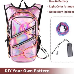 Hydration Backpack Pack with Cool Lights, 2L Water Bladder, Lightweight Bag for ...