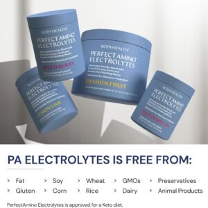 BodyHealth PerfectAmino Electrolytes Powder, Hydration Powder, Sugar Free Keto E...