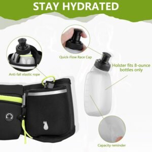 Running Belts for Women, Men with 2 Water Bottles- Phone Holder for Running, Wat...