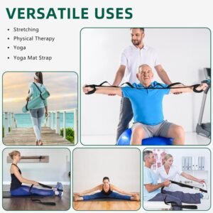 Stretching Strap Yoga Strap for Physical Therapy, 10 Loops Yoga Straps for Stret...