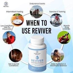 REVIVER Salt Pills with Electrolytes, 120 Salt Tablets for Runners, Fasting Salt...