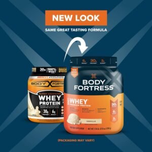 Body Fortress 100% Whey, Premium Protein Powder, Vanilla, 1.74lbs (Packaging May...