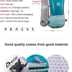 5L Lightweight Running Backpack Outdoor Sports Trail Racing Marathon Hiking Fitn...