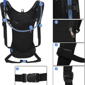 Roptat Hydration Backpack Pack with 2L Hydration Bladder - Lightweight Water Bac...