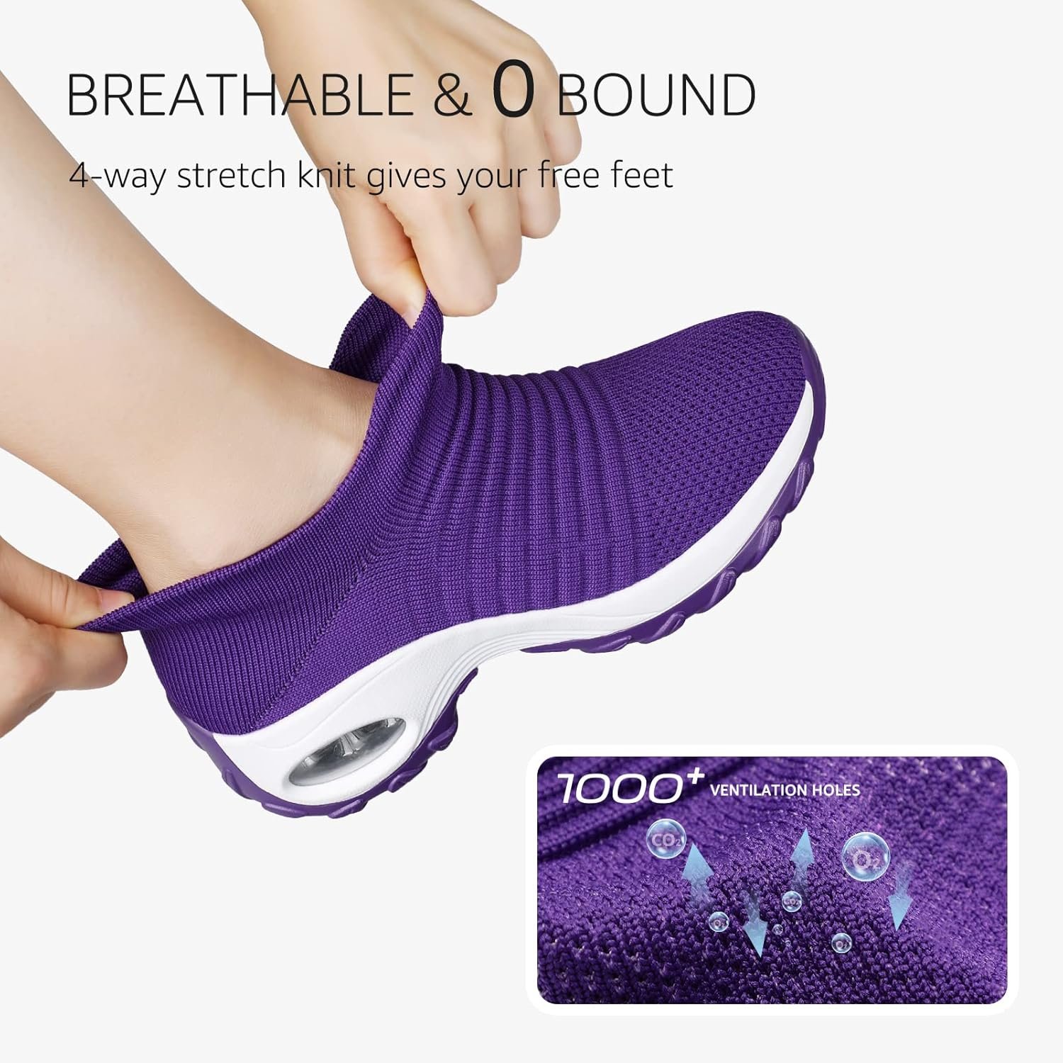 STQ Slip On Breathe Mesh Walking Shoes Women Fashion Sneakers Comfort Wedge Plat...